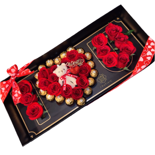 (F-066) "I ❤️ U" Rose Box