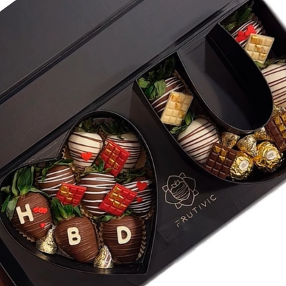 🍓 I ❤️ U Personalized Chocolate‑Covered Strawberry Box — F‑002