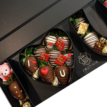 🍓 I ❤️ U Personalized Chocolate‑Covered Strawberry Box — F‑002