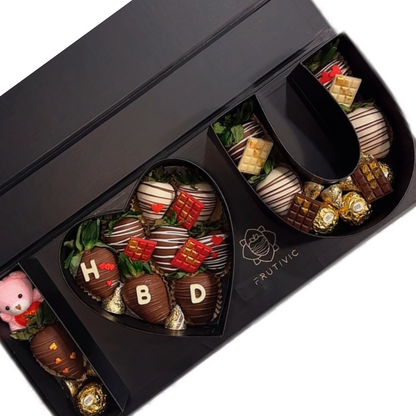 🍓 I ❤️ U Personalized Chocolate‑Covered Strawberry Box — F‑002