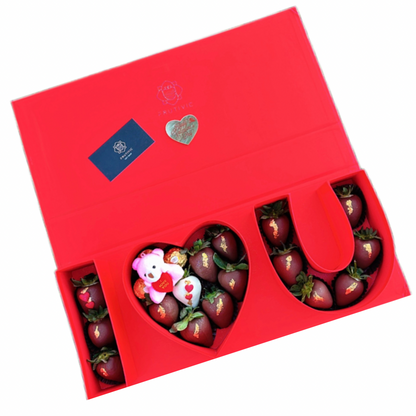 🍓 I ❤️ U Heart Box with Chocolate‑Covered Strawberries — F‑001