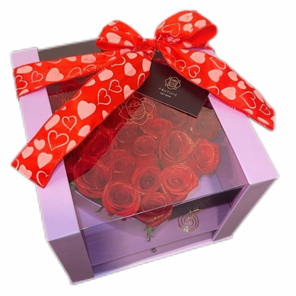 🌹 Heart Box with Roses & Ferrero — Lilac Edition — F‑028