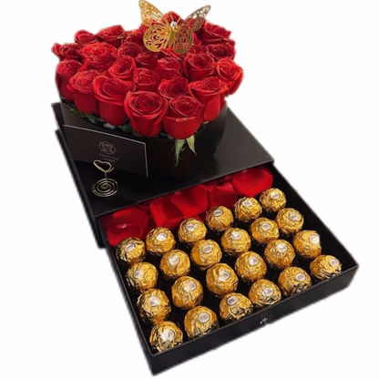 🌹 Roses & Ferrero Deluxe Set — F‑036