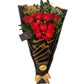 (F-040)  Red Rose Cascade Bouquet