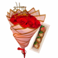 (F-011) Red Rose Bouquet / Chocolate Covered Strawberries