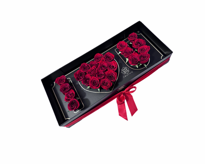 🌹 “I ❤️ U” Rose Box — Classic Rose Edition — F‑006